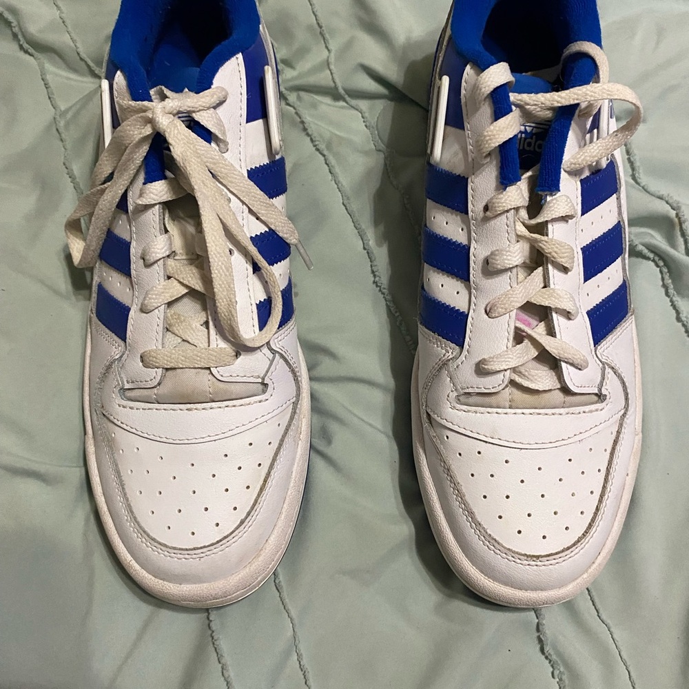 Adidas White and Blue Sneakers
